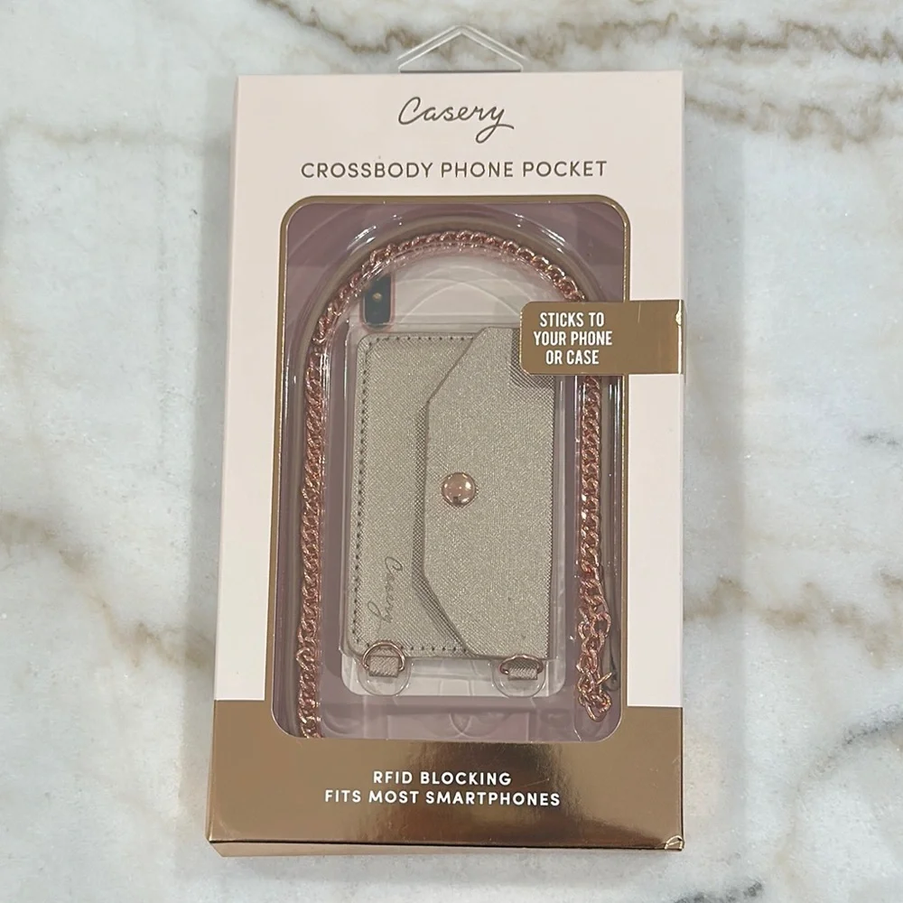 Gold Crossbody Phone Pocket